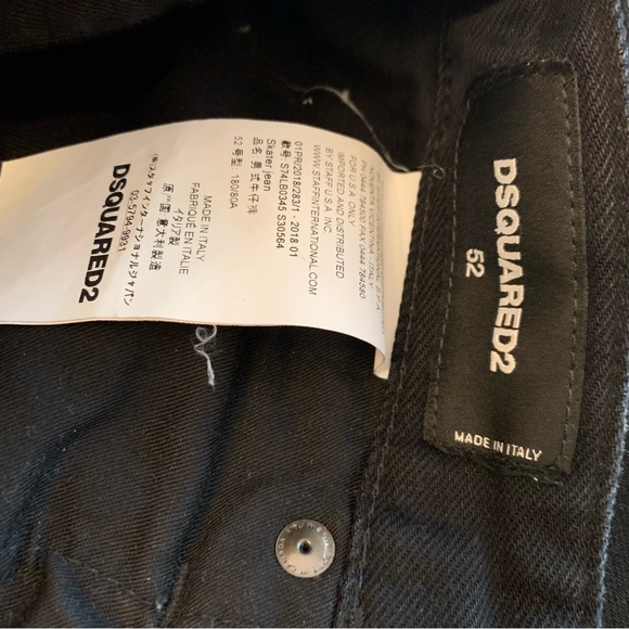 DSQUARED2 Black Button-Fly Jeans Size IT52/US38 - Picture 5 of 9